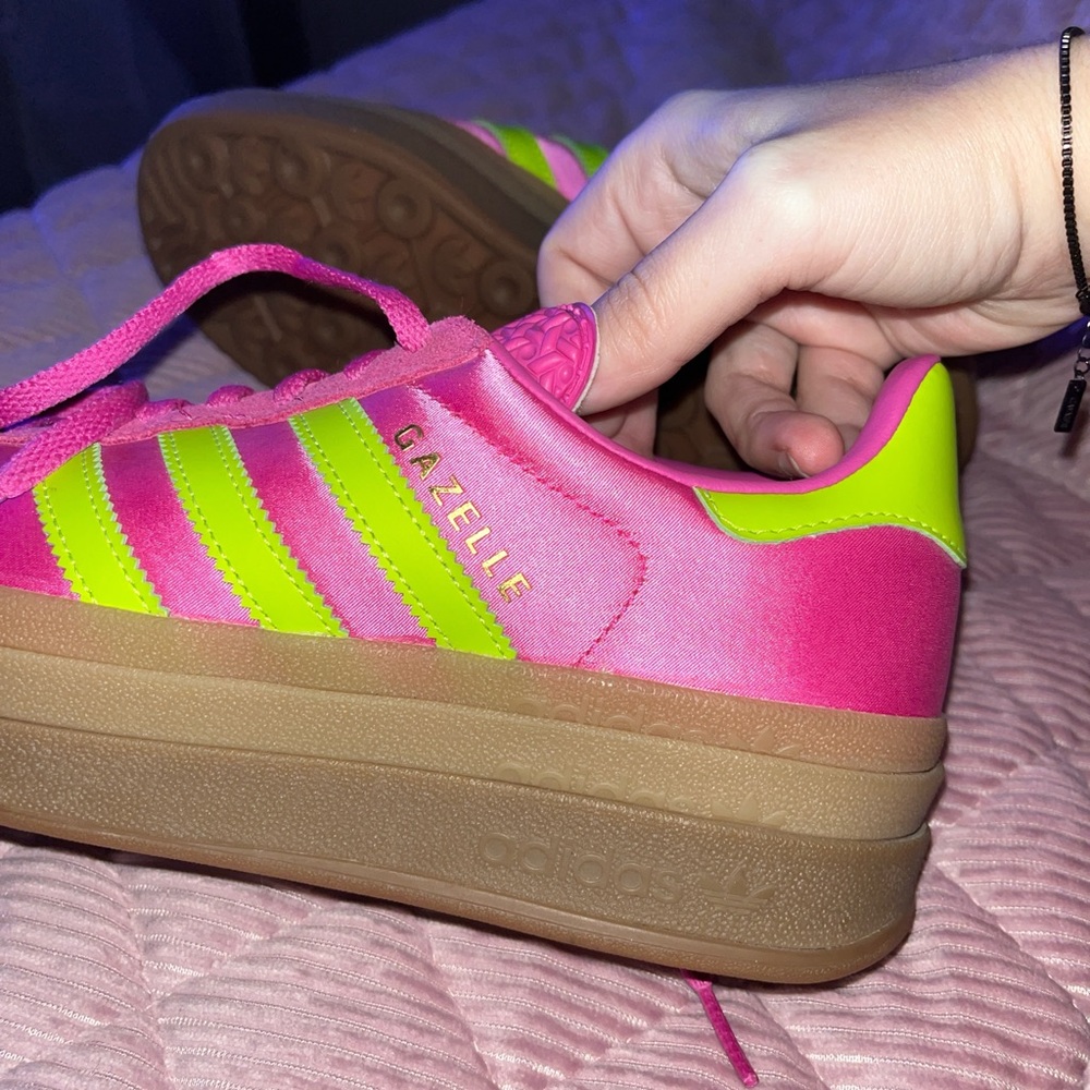 Adidas Neon Pink and Lime Sneakers Gazelles - Picture 4 of 8
